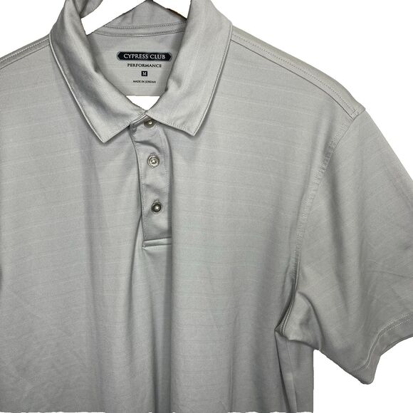CYPRESS CLUB PERFORMANCE Polo Shirt Moisture Wicking Breathable Mens M Lt Gray - Picture 1 of 10